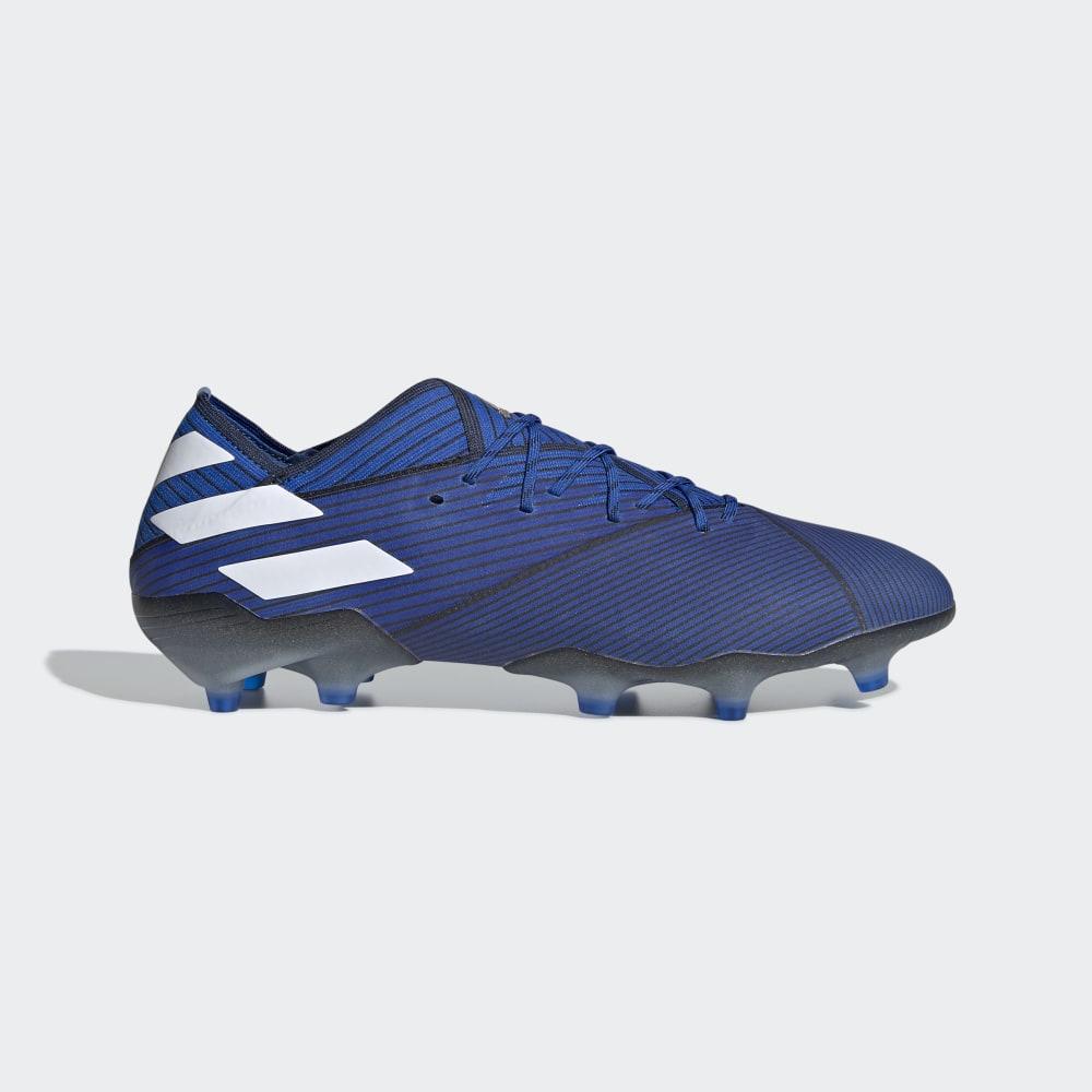 Ghete Fotbal Adidas Nemeziz 19.1 Firm Ground Dama Romania - Albastri/Albi/Negrii F34410
